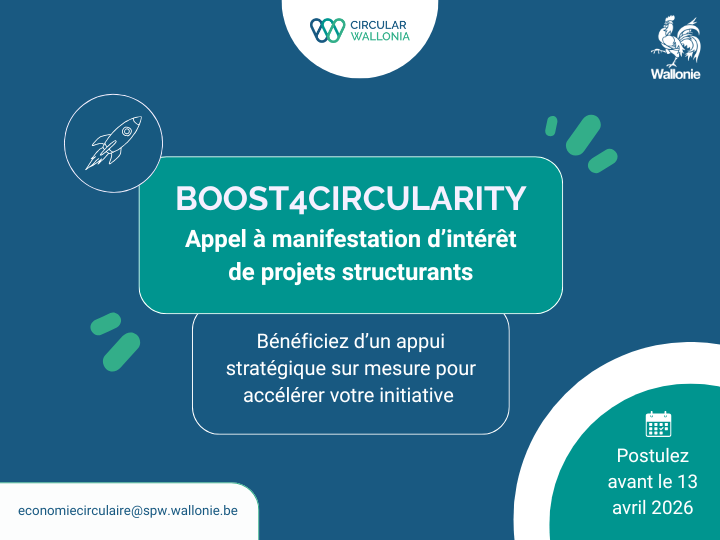 Circular Wallonia lance Boost4Circularity: un appel à manifestation d’intérêt de projets structurants 